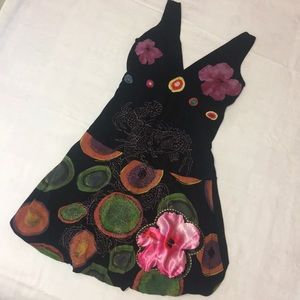 Black and floral dress by Desigual
